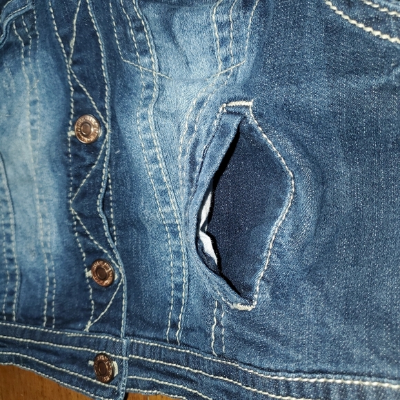 Wallflower Blue Denim Vest with Copper Buttons - Picture 5 of 11